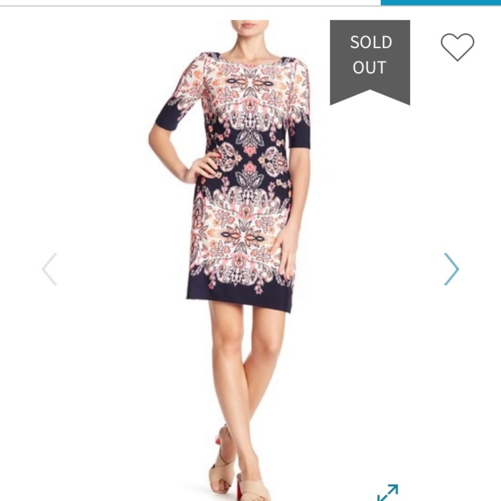 Eliza J Elbow Sleeve Print Dress Size 2